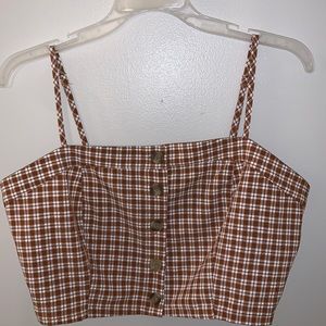 Plaid Cropped Tank Top
